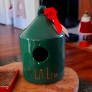 Rae dunn green fa la la birdhouse
